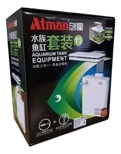 Filtro Interno Sumergible Atman T3 350 L/h + Iluminador Led
