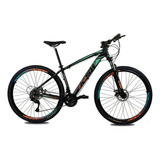 Bicicleta Aro 29 Ksw Alivio 1.0 27v Hidraulico - Trava - K7 Cor Laranja/verde Tamanho Do Quadro 19