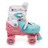 Patins Infantil Ajustável Azul E Branco 34 A 37 - Fenix