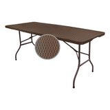 Mesa Plegable Plástico Tipo Portafolio 180cm Portátil Negra