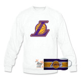 Poleron Polo + Taza, Los Angeles Lakers Logo L, Basketball, Nba / The King Store