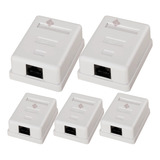 Kit 5 Roseta Cat 5e Jack Integrado Caja Pared Utp Red Rj45