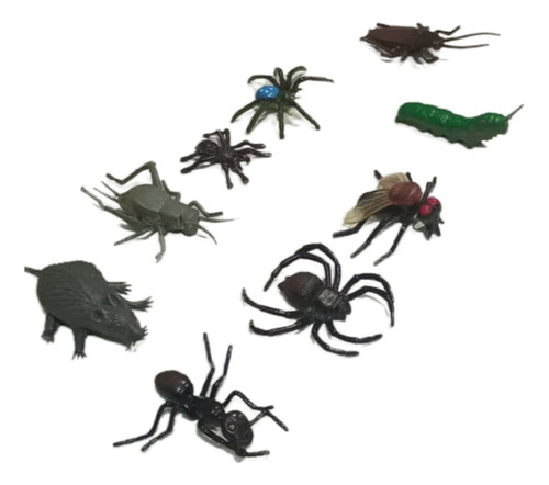 Insectos De Goma Bichos Rata Araña Souvenir Terrario