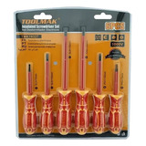 Set Kit Juego De Destornilladores Electricos 6 Pieza Toolmak