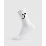Gymshark Crew Socks 3pk - White - Small Calcetines
