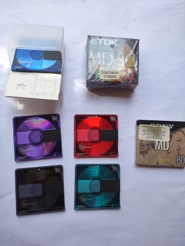 Paquete De 9 Minidisk Sony De Colores