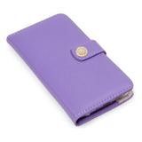 Capinha Carteira Couro Cellway Strass Para iPhone