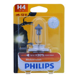 Lámpara Philips H4 Motovision Moto 12v 60/55w 30% + Luz