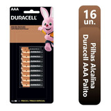 Kit 16pilhas Duracell Palito Aaa Econopack Oficial Mn2400b16