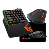 Kit Teclado 1 Mano Mouse Gamer 4 En 1 Meetion Co015