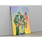 Lindo Quadro Canvas Kobe Bryant & Magic Johnson Arte 