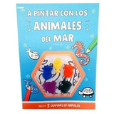 Libro A Pintar Con Los Animales Del Mar Crayones Con Forma