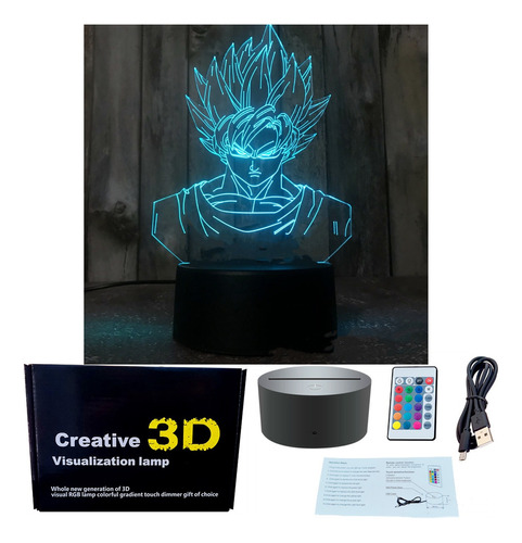 Dragon Ball Series 3d Luz De Noche Lampara Led Escritorio