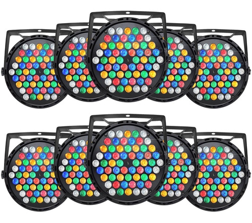 20x Refletor Slim Led Par 64 Rgbwa 60 Leds 3w + Cabos 1,5m