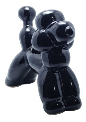 Maceta Perro De Ceramica Minimalista Negro