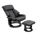 Silla Reclinable Giratorio Con Otomano Color Negro Homcom   