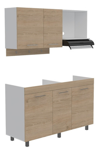 Cocina Integral Brasilia, Blanco / Beige 150cm