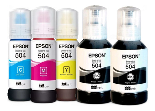 Kit 5 Refil De Tinta Epson Para T504 L4150 L4260 L6171 L6270