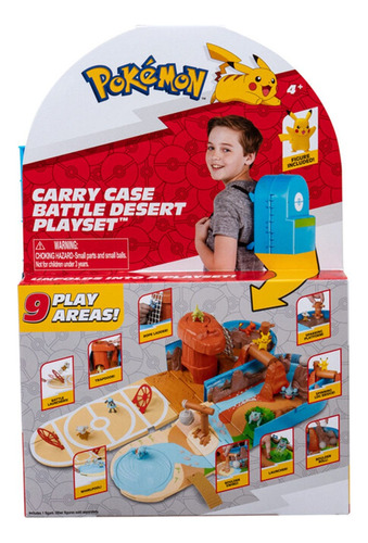 Mochila Playset De Batalha No Deserto Sunny Brinquedos Pokemon 3281