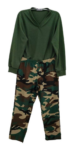 Pijama Camuflado Americano Manga Longa Adulto Infantil