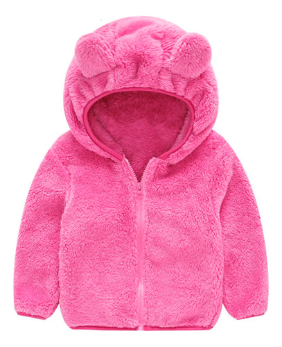 Jaqueta Infantil Menina Urso Inverno Fucsia Plush Inverno