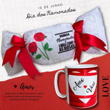 Almofada Bombom Canecas Namorados Presente Decoração Amor Desenho Do Tecido Minha Namorada É Linda