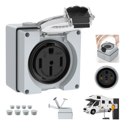 Nema 14-50r Caja De Toma De Corriente De 50a 125\u002F250v Gris | Envío gratis