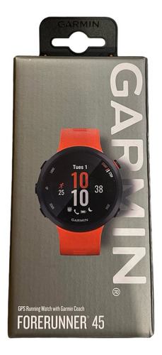 Smartwatch Garmin Forerunner 45 Caja 42mm Negra, Malla Roja