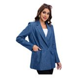 Sacos Mujer Suelto Blazer Mezclilla Formal Casual Moderno