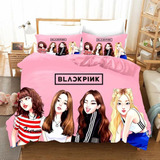 Juego De Fundas De Edredón Kpop For Cama Doble, Color Negro