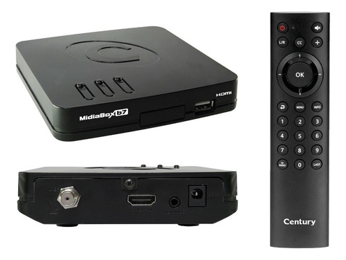 Kit 5 Receptor Midiabox B7 Century Hdtv Sat Regional Cor Preto