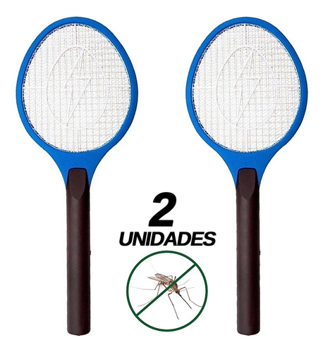 Kit 2 Raquete Elétrica Mata Moscas Mosquito 2 Pilhas Aa