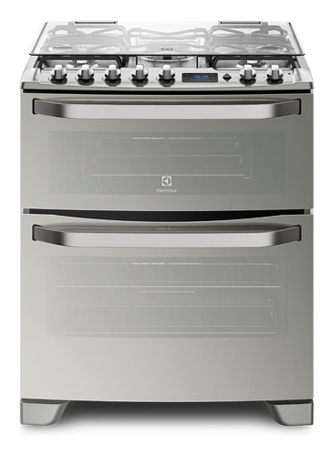 Cocina Electrolux 76dxr 5 Hornallas Acero Inox Horno Doble