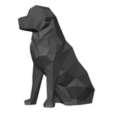 Golden Retriever Decoração Estátua Low Poly Geométrica