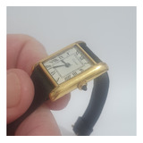 Relógio Cartier Tank Acorda Antigo Todo Em Plaquer De Ouro 