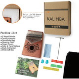 Kalimba Thumb Piano 17 Teclas Con Instrucción De Estudio Y M