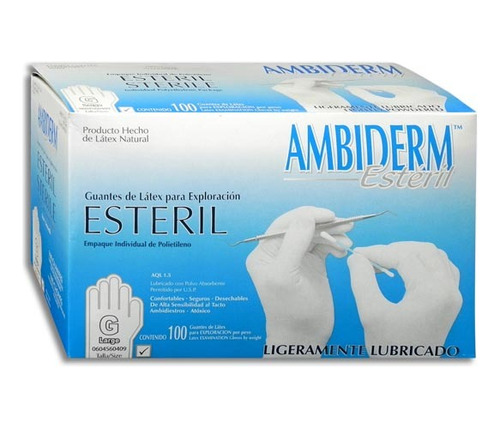 Caja De Guantes Esteril Ambiderm C/100 Piezas