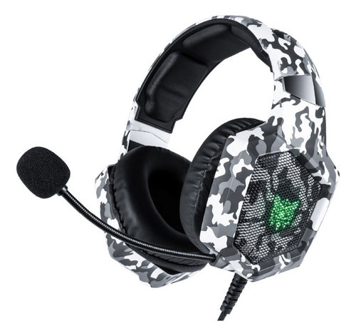 Audífonos Gamer Onikuma K8 Camuflaje Blanco Con Luz Rgb Led