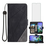 Funda Estilo Billetera Para LG K50/q60/x6/k12 Max Negro 