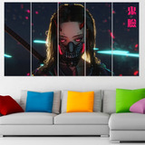 Cuadro Poliptico Cyberpunk Mascara Oni Art 120x70cm 