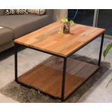 Mesa Ratona Hierro Madera Estilo Industrial