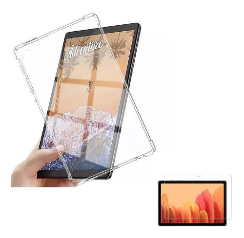 Carcasa Silicona Reforzada Para Samsung Tab A7 +vidrio 