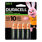 Pilha Duracell Recarregavel 2500mah Aa 4 Unidades