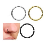 Kit Piercing Argola Pressão Falso Nariz Septo Aço Inox 3 Und