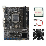 Placa Base Minera B250c Btc Con Cpu+ventilador+cable De Conm