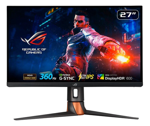 Monitor Gamer Asus Rog Swift Pg27aqn Lcd 27  Preto 100v/240v