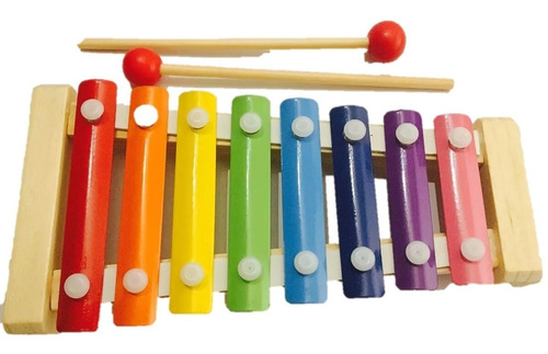 Juguete Madera Xilofono Infantil 8 Notas Marimba 20 Cm
