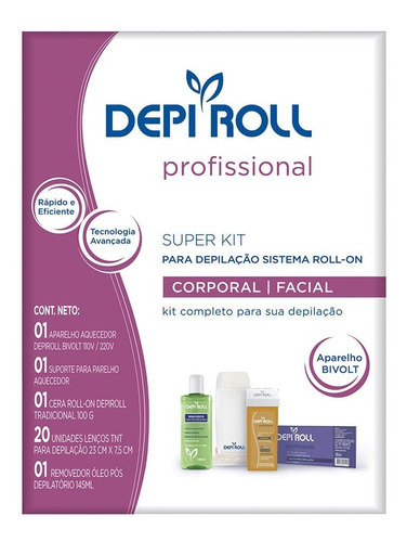 Kit Aparelho Depilação Aquecedor Cera Quente Rollon Depiroll