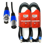 Kit 2 Cabo Microfone Xlr Canon Macho X Femea 5m Metros Mxt