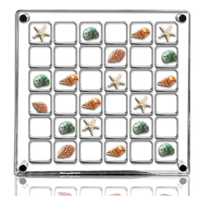 . Caja Acrílica Con Imán 36 Compartimentos Para Conchas .